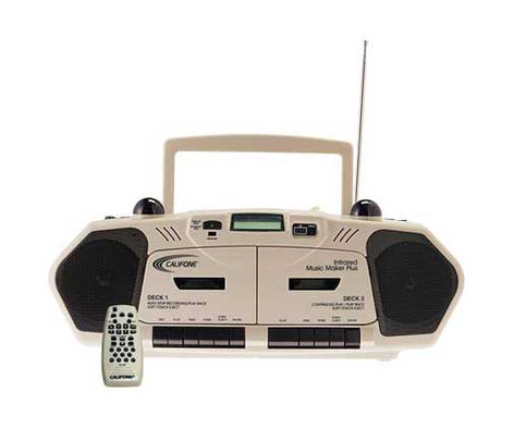 Califone 2395AV-IR 2395IR Infrared Music Maker Plus Dual Cass/CD Boombox With Dual Infrared Transmitters & Multimedia Player