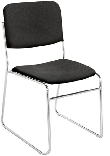 National Public Seating 8660 8600 Series Stackable Padded Chair In Ebony Black