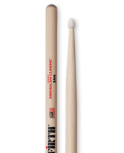 Vic Firth 5AN 1 Pair Of American Classic 5A Drumsticks With Nylon Tear Drop Nylon Tip