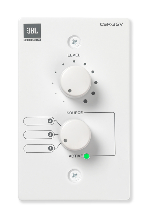 JBL CSR-3SV-WHT Wall Plate With Source Selector, For CSM32, White