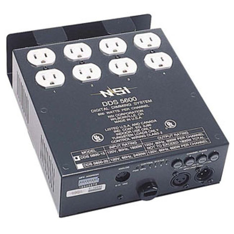 Leviton N5600-D20 4-Channel 600W/CH Dimmer/Relay System With DMX Installed, 20 A Power Supply Cord