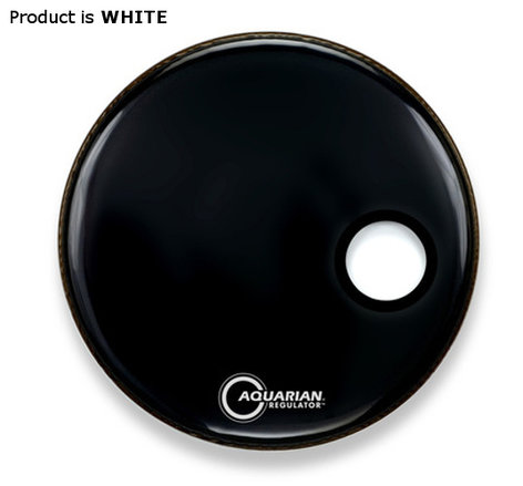 Aquarian RSM22BK 22" Regulator Series Resonant Bass Drum Head In White