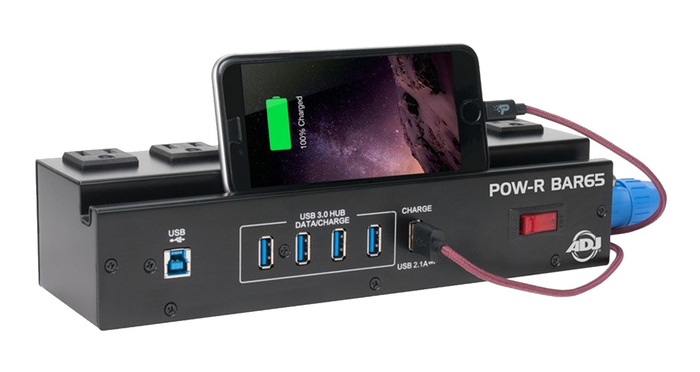 American Audio POWR BAR65 Surge Protector With 6 AC Sockets And 4 USB Ports