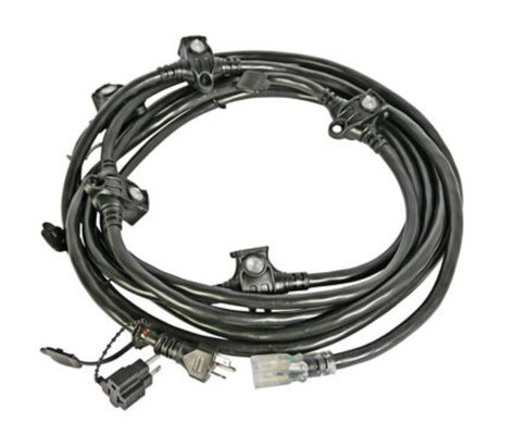 Lex 50116BA 23' 20A Black O-String With 6 NEMA 5-15 Receptacles