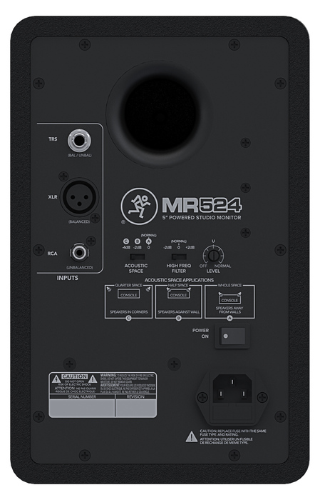 Mackie MR524 5" 2-Way Active Studio Monitor 50W, Single