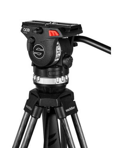 Sachtler 1018C System Ace XL MS CF Tripod System With Ace XL Fluid Head, Ace 75/2 CF Tripod, Ace Mid-Level Spreader