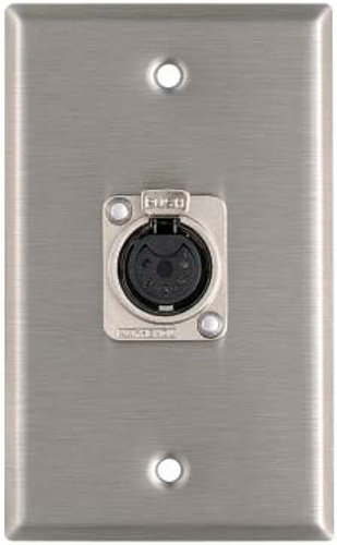 Pro Co WPBA1049 Single Gang Wallplate With 5-Pin XLRF Jack, Black