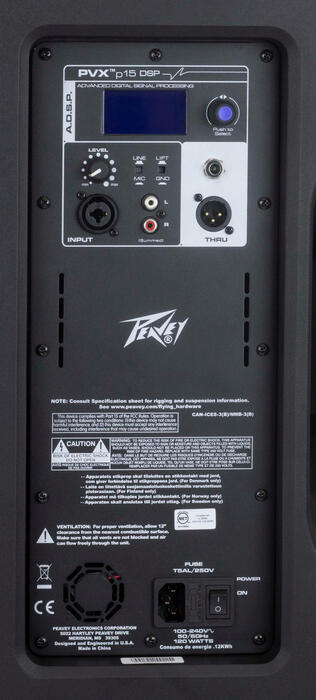 Peavey PVXp 15 DSP 15" 2-Way Speakers Powered By DSP, 830W