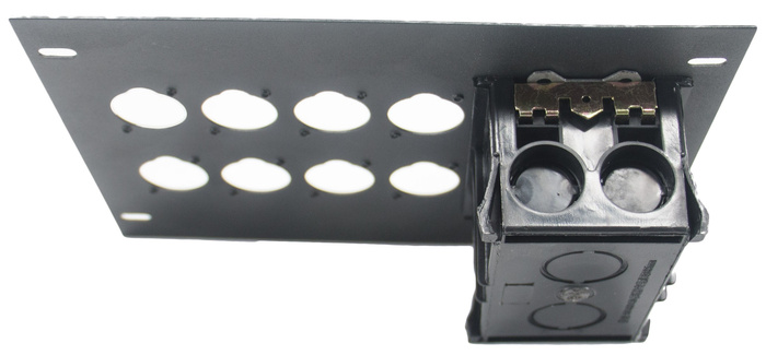 Elite Core FBL-PLATE-8+AC Insert Plate For FBL Series Floor Box With 8 Mounting Holes And 2 AC Connectors