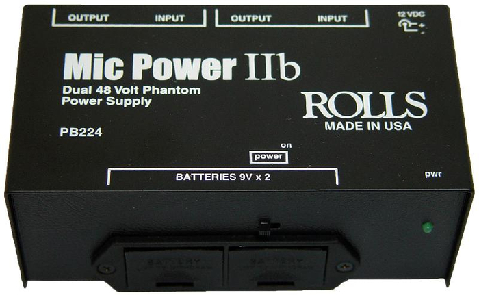Rolls PB224 Dual Phantom Power Supply With Battery