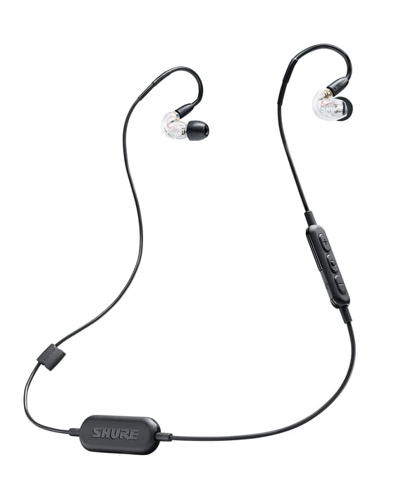 Shure SE215-CL-BT1 Single-Driver Sound Isolating Earphones With Bluetooth Adapter And Detachable Cable, Clear