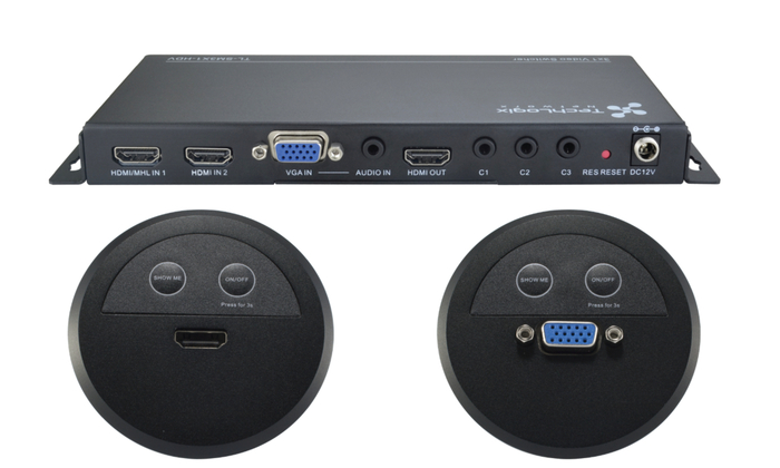 TechLogix Networx Share-Me Kit 03 Switcher With 1x HDMI And 1x VGA Control Inserts