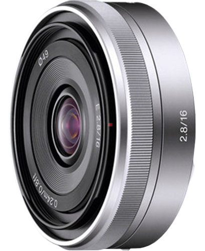 Sony E 16mm f/2.8 Prime Camera Lens, Silver