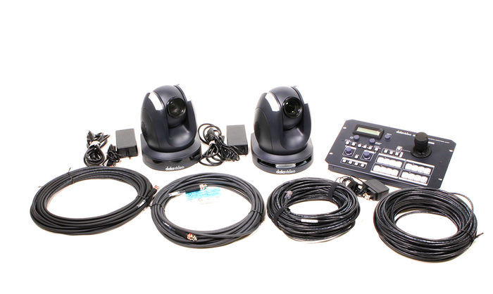 Datavideo GO-2CAM Dual PTZ Camera Go Kit With Controller, Cables, And Hand Case