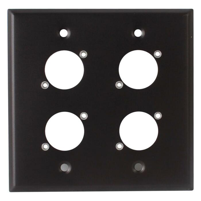 Switchcraft WP2B4P 2 Gang Wall Plate For 4 E/EH Series Connectors, 4-40 Threaded Mounting