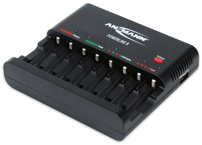 Ansmann POWERLINE-8 Powerline 8 8-Bay Battery Charger For NiMH/NiCad AA & AAA Batteries
