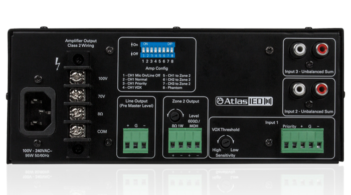 Atlas IED AA35G Mixer Amplifier With 3-Inputs, 35 Watts