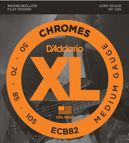 D`Addario ECB82 Medium Flatwound Long Scale Electric Bass Strings