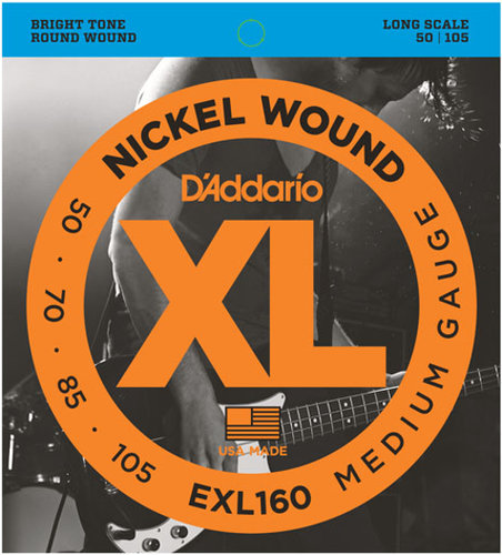 D`Addario EXL160TP 2 Pack Of Medium Nickel Wound Long Scale Electric Bass Strings