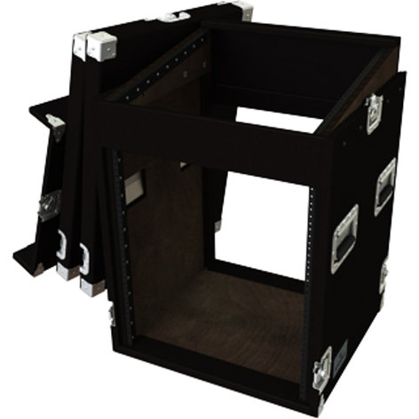 Grundorf TLR12DR-BLACK Carpet Series Top-Load Rack With 10RU Slant Top, 12RU Bottom