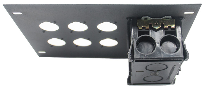 Elite Core FBL-PLATE-6+AC Insert Plate For FBL Series Floor Box With 6 Mounting Holes And 2 AC Connectors