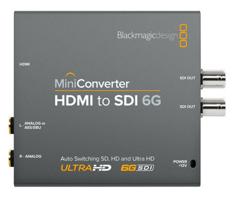Blackmagic Design Mini Converter HDMI to SDI 6G 4K HDMI Input To 2x 6G-SDI Outputs Converter