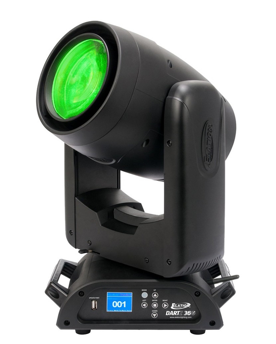 Elation Dartz 360 50W RGB LED Moving Head Beam With Continuous 360 Degree Pan / Tilt Rotation