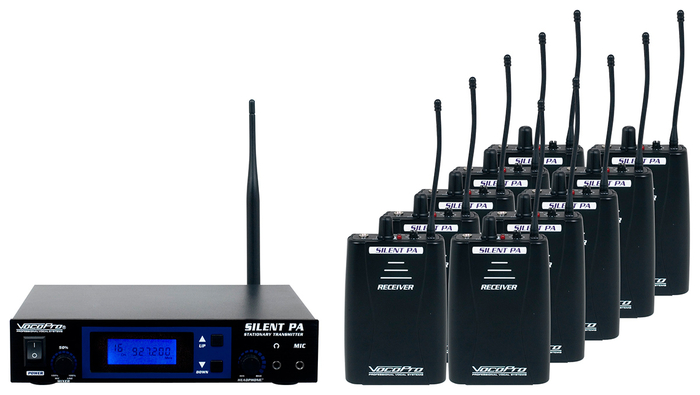 VocoPro SilentPA-SEMINAR10 16CH UHF Wireless Audio Broadcast System With 10 Bodypacks