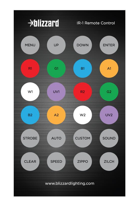 Blizzard IR-1 Remote IR Remote For Motif, Skybox, And Blok Fixtures