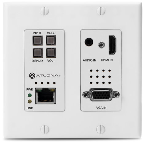 Atlona Technologies AT-HDVS-200-TX-WP 2-Input Wall Plate Switcher For HDMI And VGA Sources