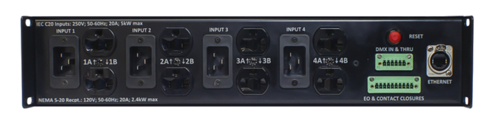 LynTec NPAC-240-4 NPAC Rack-Mount Panel With Four 240V 20A Relays