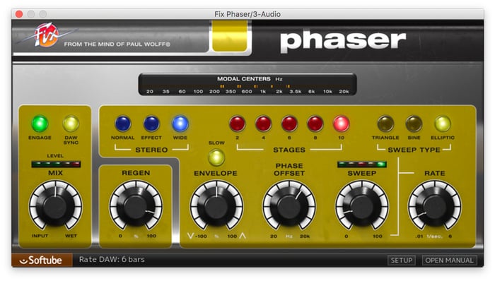 Softube FIX-PHASER Fix Phaser [DOWNLOAD] Effects Plugin For VST, VST3, Audio Units And AAX Native
