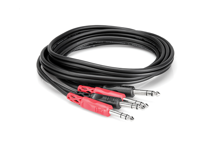 Hosa CSS-202 6.6' Dual 1/4" TRS To Dual 1/4" TRS Audio Cable