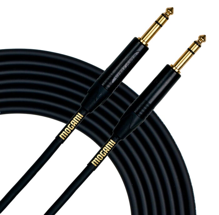 Mogami GOLD-TRS-TRS-30 Gold TRS-TRS 1/4" TRS To 1/4" TRS Patch Cable, 30 Ft