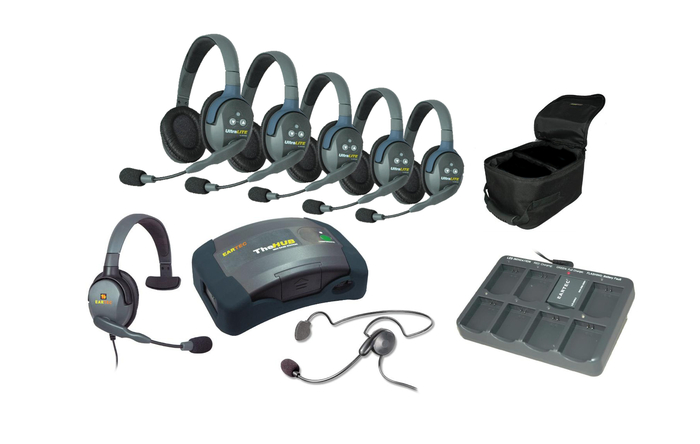 Eartec Co HUB715CYB Eartec UltraLITE/HUB Full Duplex Wireless Intercom System W/ 7 Headsets