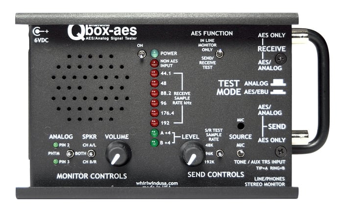 Whirlwind QBOX AES Signal Tester For Analog And Digital Audio