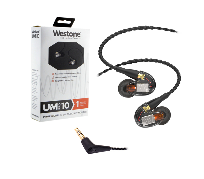 Westone UM-PRO-10-II UM Pro 10 High-Performance Earphone Monitors With Replaceable Braided Cable - Clear