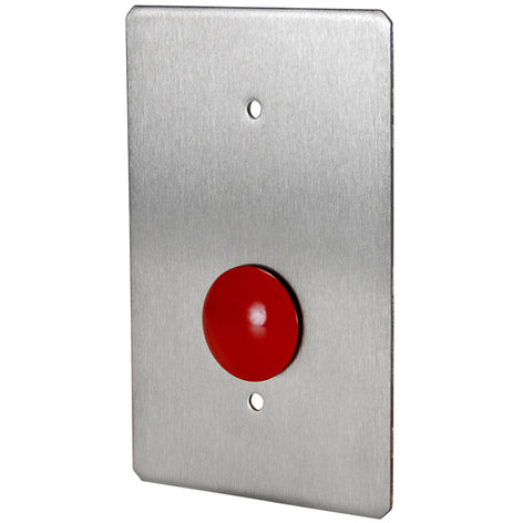 Quam CIB2/MB Single-Gang Wall-Mount Mushroom Button Momentary Call-In Switch With Vandal-Resistant Stainless Steel Faceplate