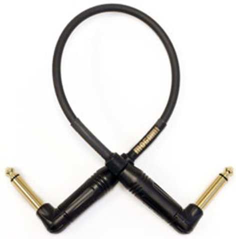 Mogami GOLD-INSTRUMENT0.5RR Gold Instrument RR0.5 6" Instrument Cable With Dual 1/4" TS Right-Angle Connectors