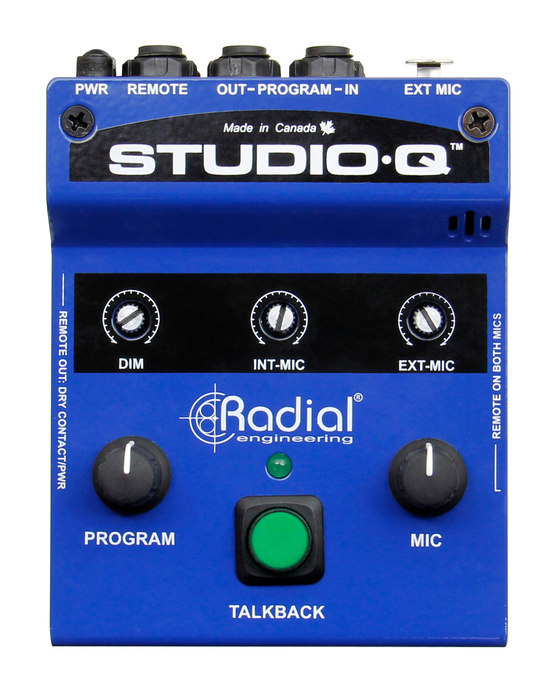 Radial Engineering StudioQ Studio Talkback With Built-In Mic, External Mic Input And Program Input