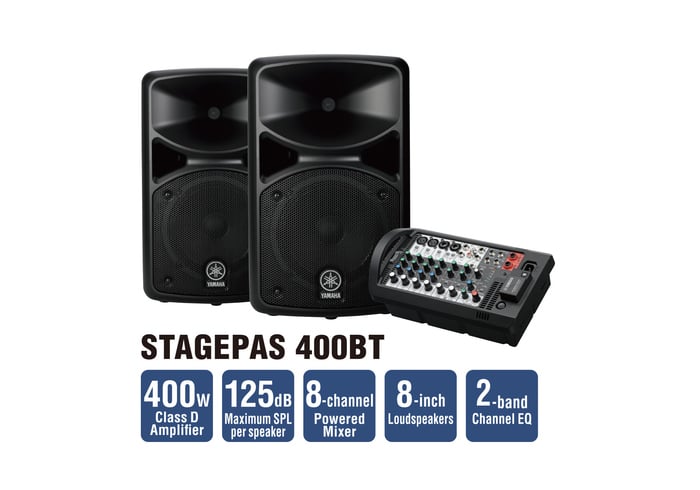 Yamaha STAGEPAS 400BT Portable PA System With Bluetooth Connectivity, 400W