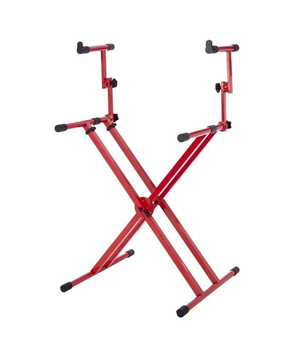 Gator GFW-KEY-5100XRED Two Tier X Style Keyboard Stand In Nord Red