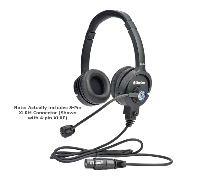 Clear-Com CC-220-X5 Lightweight Double-Ear Headset With 5-Pin XLRM