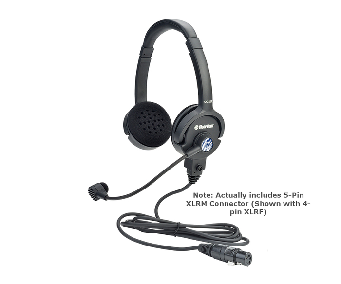 Clear-Com CC-220-X5 Lightweight Double-Ear Headset With 5-Pin XLRM