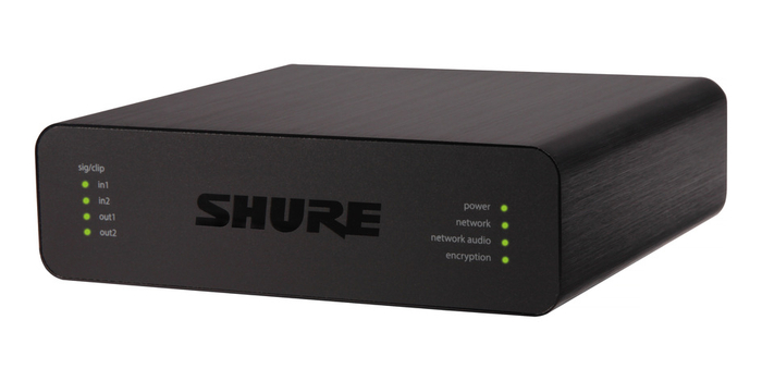 Shure ANI22-XLR Dante Audio Network Interface, 2 XLR Mic/Line Inputs And 2 XLR Line Outputs