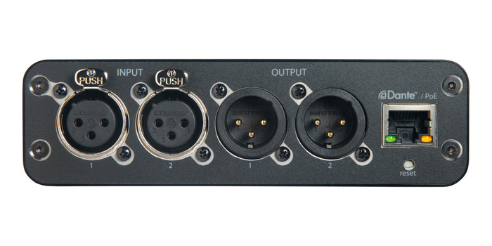 Shure ANI22-XLR Dante Audio Network Interface, 2 XLR Mic/Line Inputs And 2 XLR Line Outputs