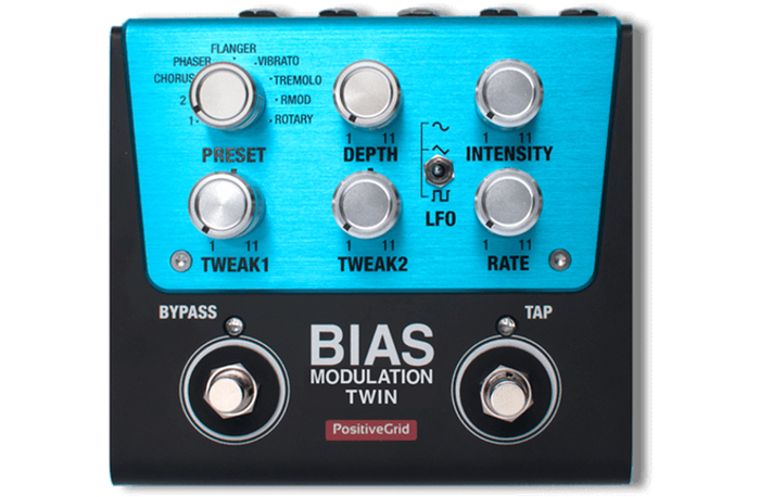 Positive Grid BIAS-MODULATION-TWIN BIAS Modulation Twin Tone Match Modulation Pedal (2 Button)