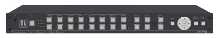 Kramer VP-778/110V 8-Input Dual Output Legacy Plus HDBT Presentation Switcher/Scaler