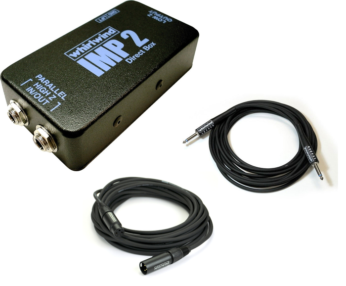 Whirlwind IMP2-PK1-K Direct Box Bundle With XLR Cable And Instrument Cable