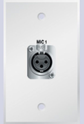PanelCrafters PC-G1300-E-S-W Single Gang Wall Plate With (1) 3-Pin Female XLR Connector, White